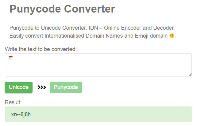 Переведення емодзі в punycode